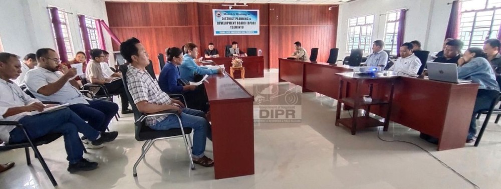 MLA & Chairman DPDB, Tseminyu, Ar Jwenga Seb, chairing the DPDB meeting held at DC’s conference hall, Tseminyu. (DIPR Photo)